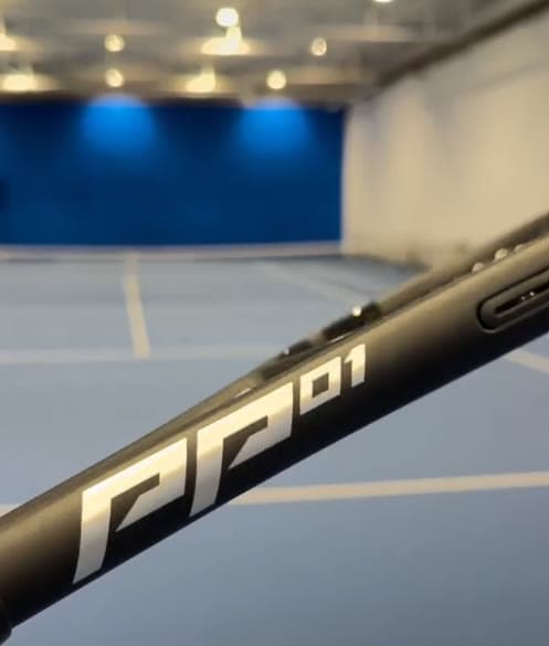 The PP01 marking on the prototype's matte black frame.